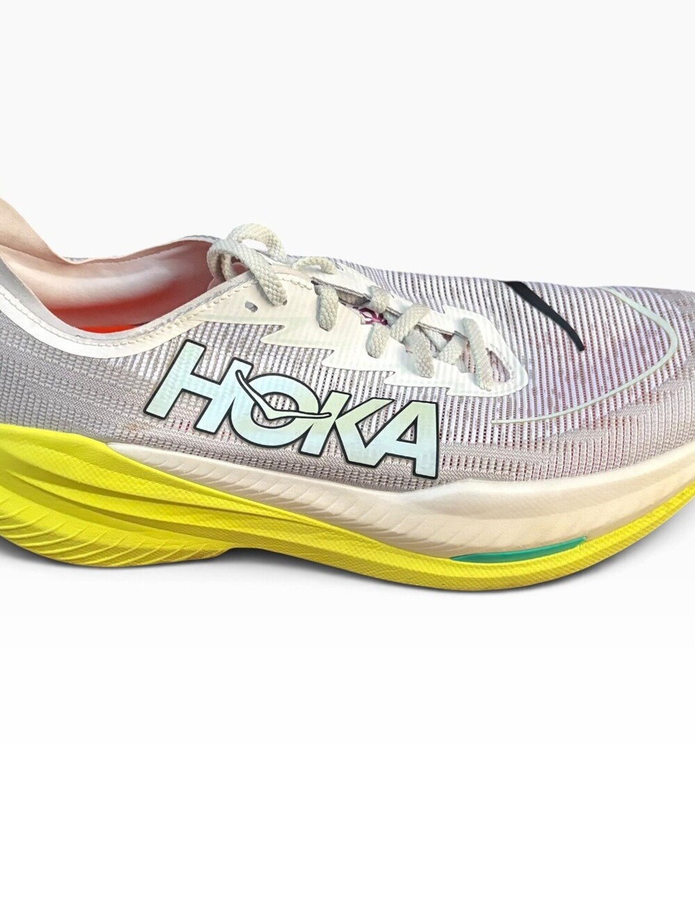 Hoka One One Mach X 2 Running Shoes Size Men's 13D White Neon Green Gym [COPY]